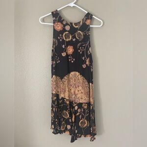 Free People Intimately Floral Black and Gold Dress